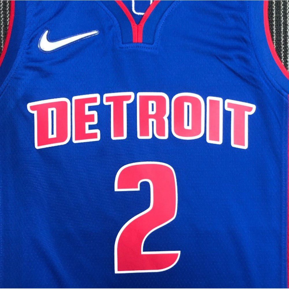 Men's Detroit Pistons Cade Cunningham #2 Blue 2021/22 Swingman NBA Jersey - Icon Edition-Pro Kit Vault | Brand New 26/27 Sports Jerseys